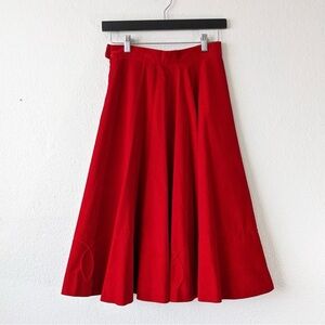 Elegant 1950s Circle Skirt, 1950s Red Velvet Circle Skirt